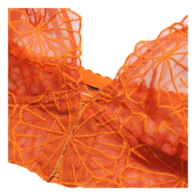 Paola Embroidery Bra | Orange
