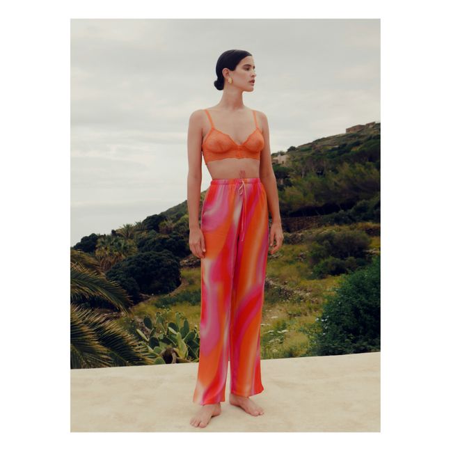 Paola Embroidery Bra | Orange