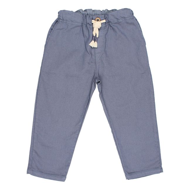 Pantaloni casual in pile | Blu marino
