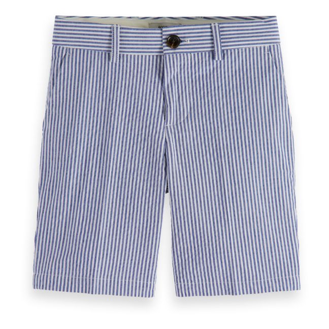 Pantaloncini chino a righe in seersucker | Blu