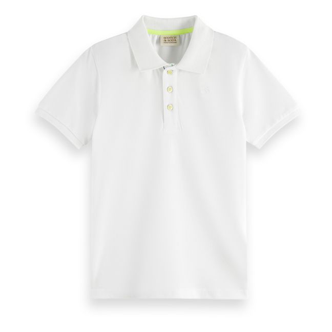 Embroidered logo polo shirt | White