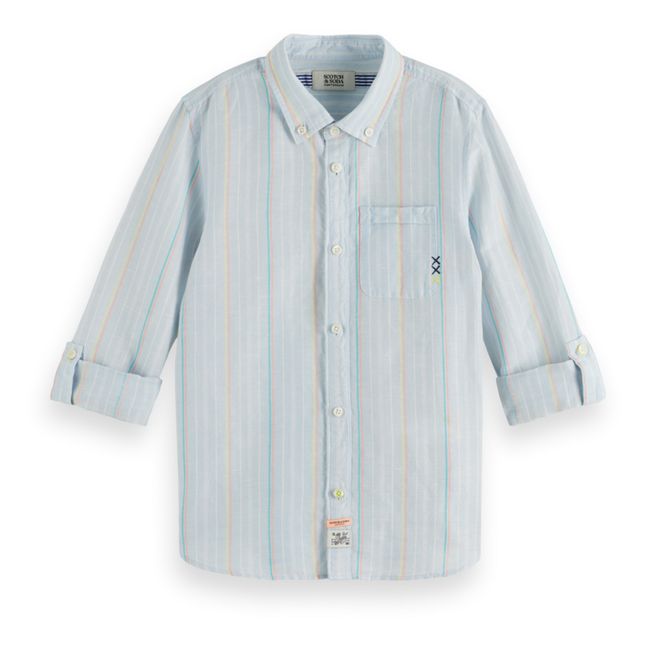 Striped Linen Shirt | Blue