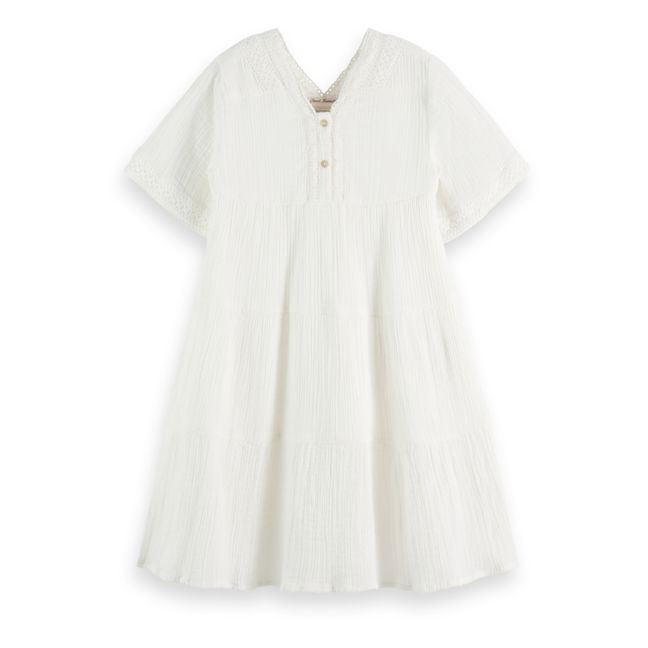 Pleated dress | White