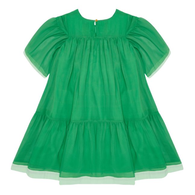Cotton muslin dress | Green