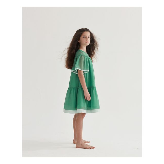 Cotton muslin dress | Green