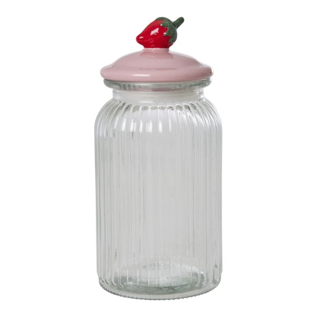 Strawberry glass jar | Pink