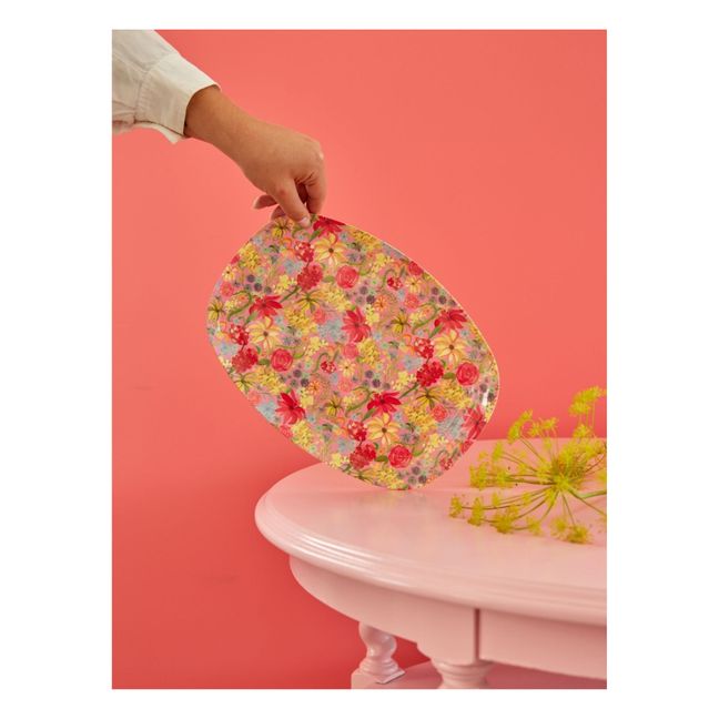 Swedish Flower rectangular plate | Pink