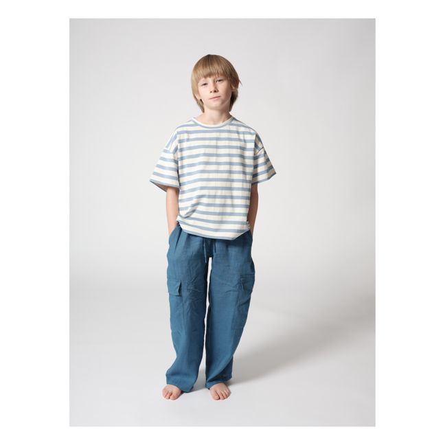 Pantalones cargo de lino | Azul