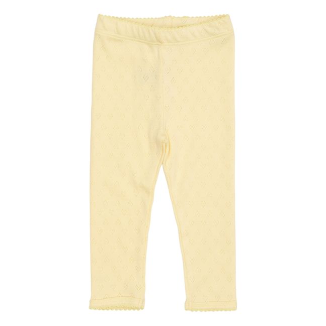 Pointelle leggings | Pale yellow