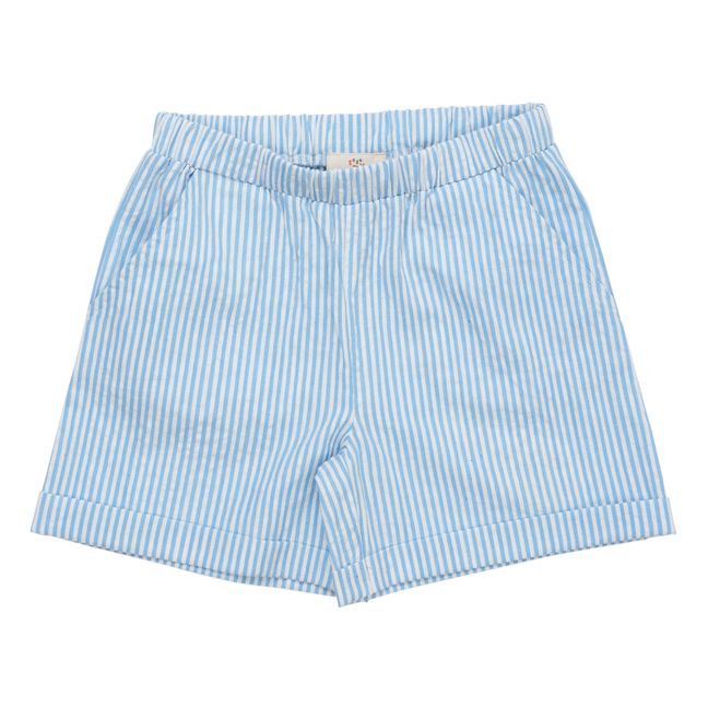 Seersucker Sporty shorts | Light blue
