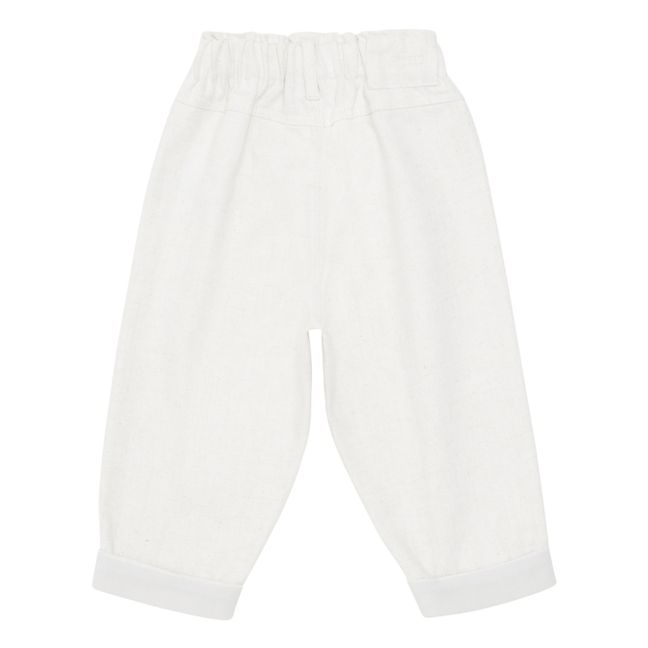 Pantalones de algodón ecológico Josefine | Blanco