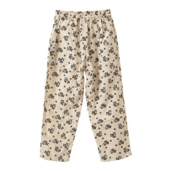Elderberry floral trousers | Ecru