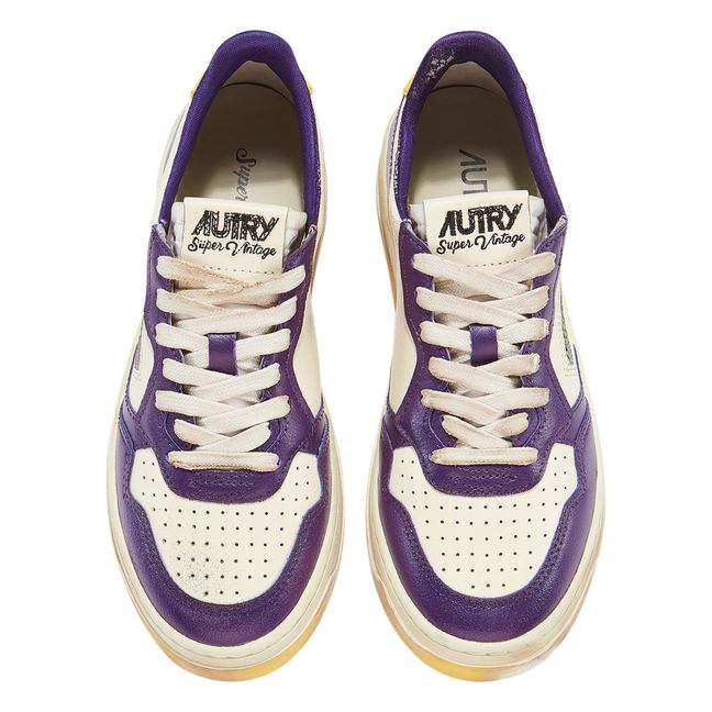 Super Vintage Low Two-tone Leather Sneakers | Purple