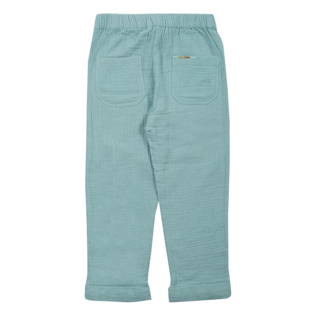 Pantalones de gasa de algodón Darshan | Azul