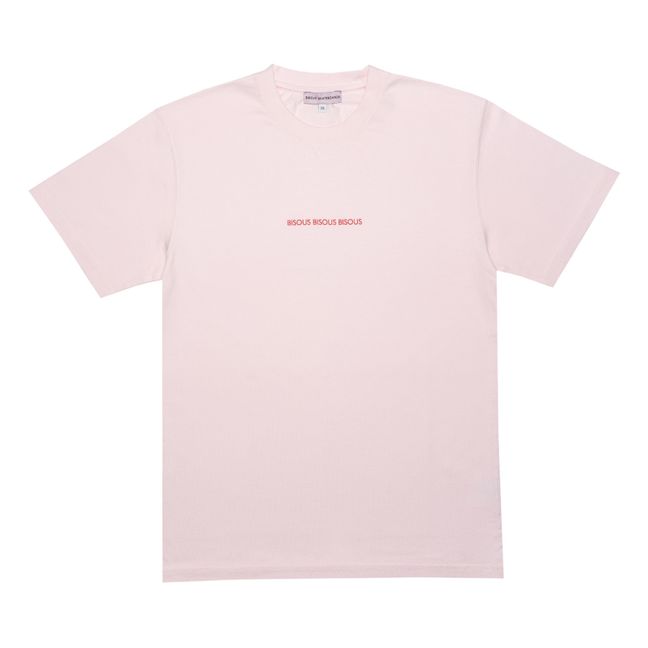 Bisous Bisous Bisous T-shirt | Pale pink