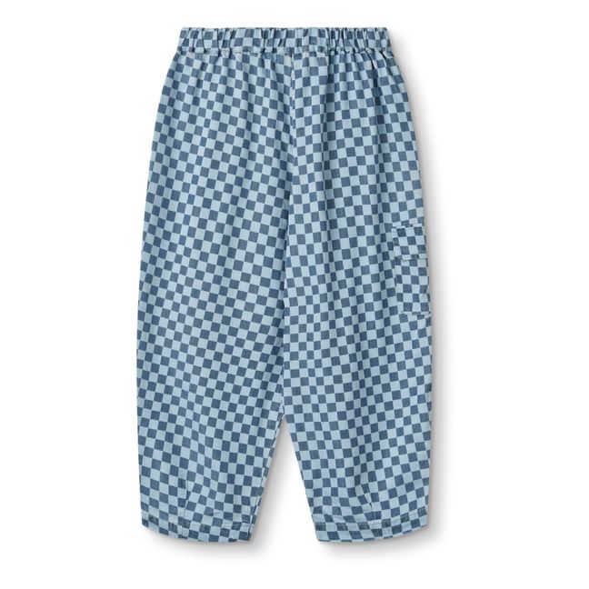Pantaloni Hurlum Tencel Carreaux | Blu