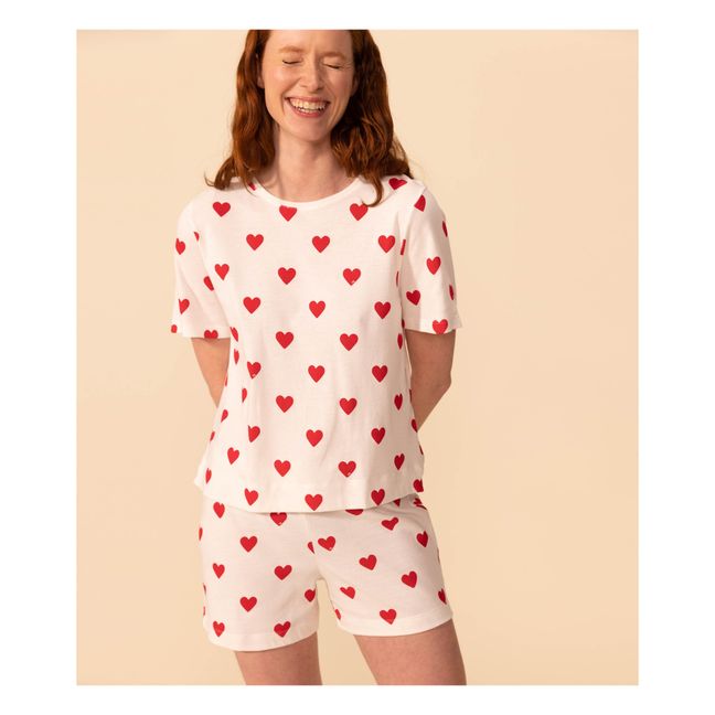 Pyjama Shorts Mume Herzen - Damenkollektion | Seidenfarben
