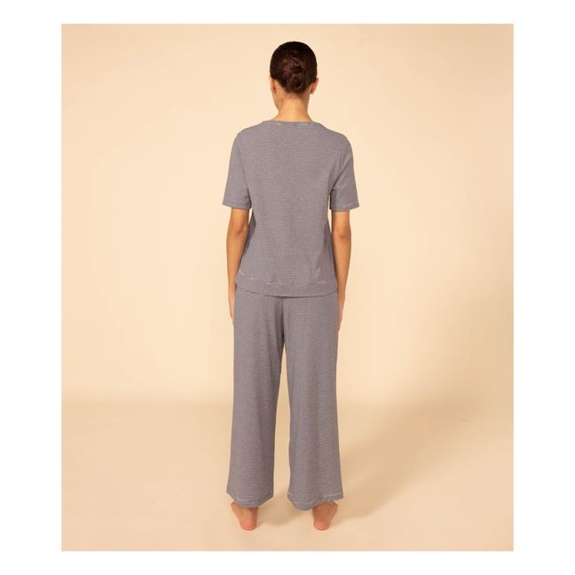 Ensemble Pyjama Marence Rayé - Collection Femme | Bleu marine