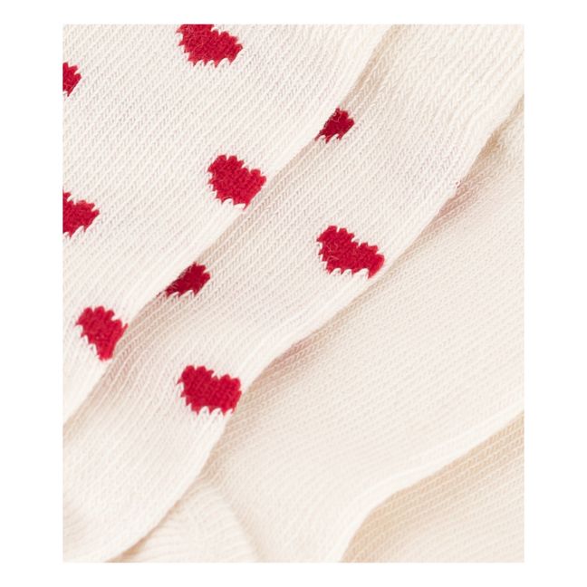 Set of 2 Heart Socks | White
