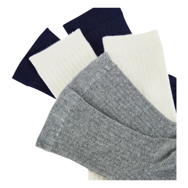 Set of 3 Fine Stripes Socks | Grey