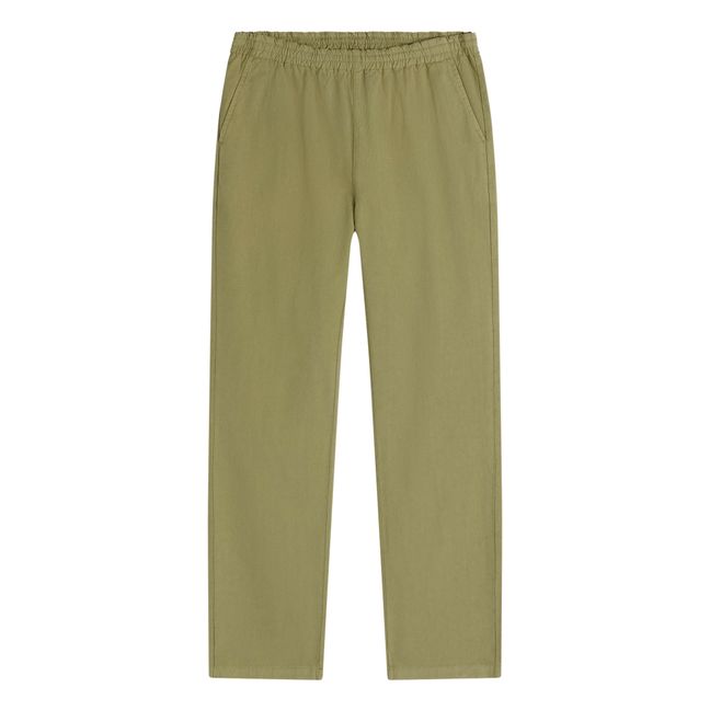 Pantaloni elasticizzati in cotone biologico Maji | Verde militare