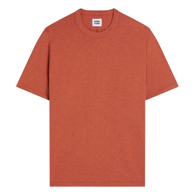 Camiseta de algodón orgánico Rodger H | Rojo ladrillo
