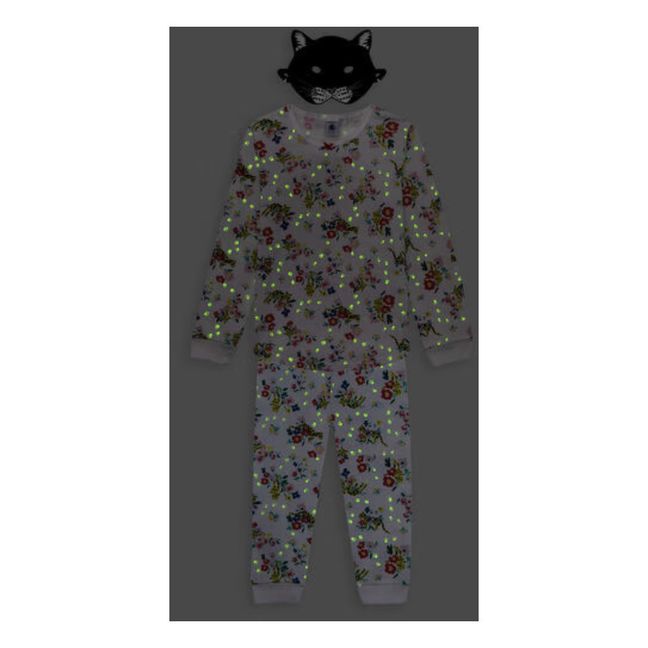 Mibale Glow-in-the-Dark Pyjama & Mask Set | White