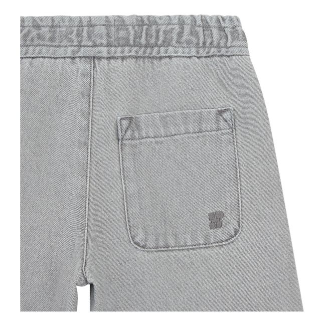 Pantalón corto vaquero lavado con cintura ajustable | Gris