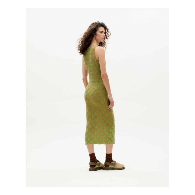 Vestido Pippi de punto de algodón orgánico | Verde