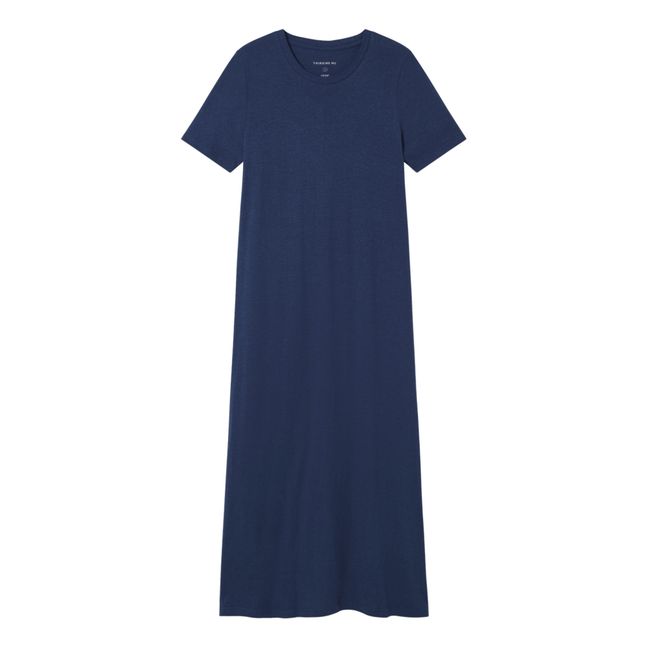 Kleid T-Shirt Oueme Hanf und Bio-Baumwolle | Nachtblau