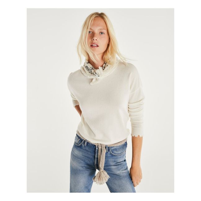 Mela Cashmere Sweater | White