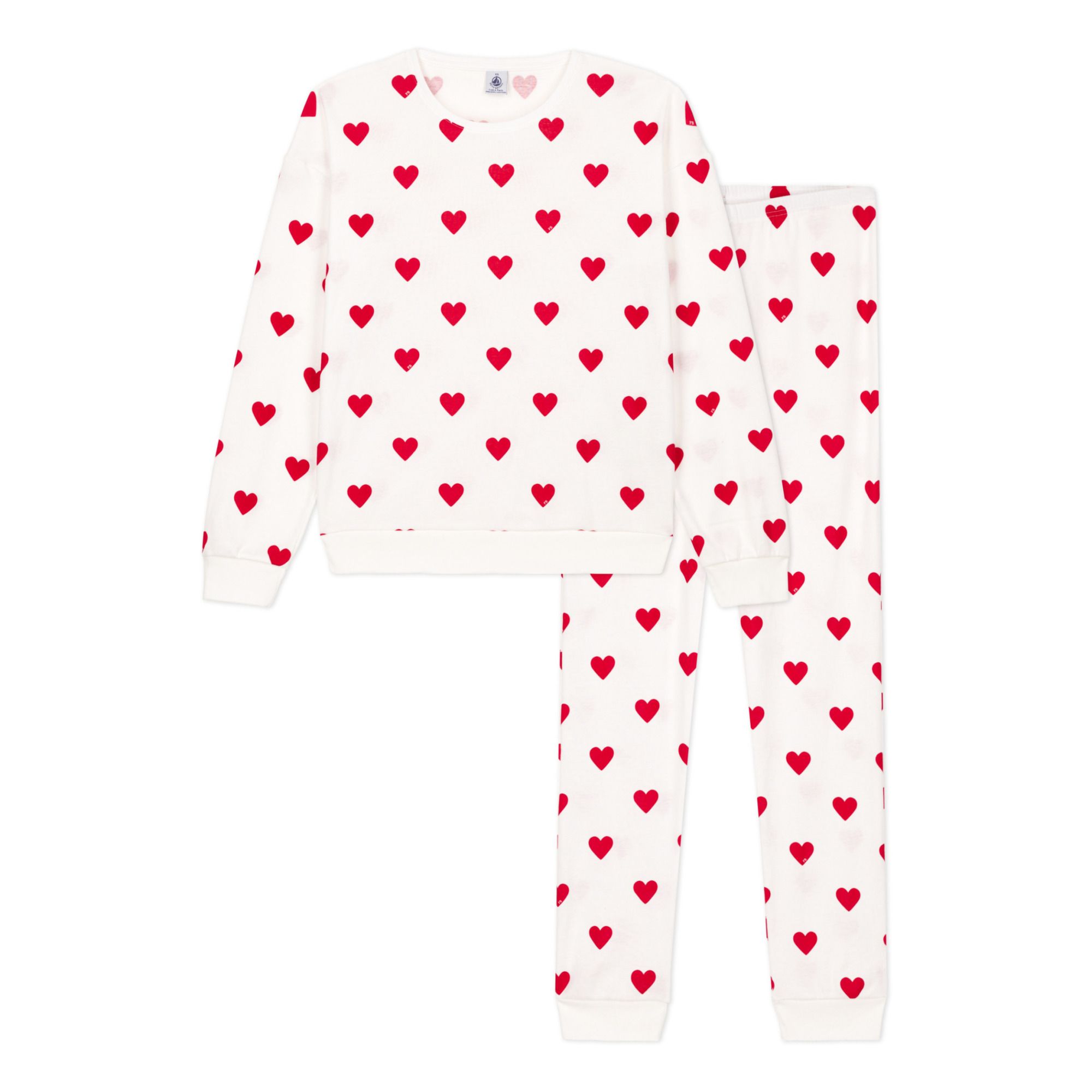 Petit Bateau Moxa Hearts Pyjama Set Women s Collection White