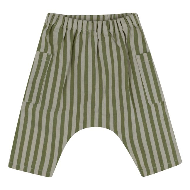 Striped Cargo Shorts | Olive green