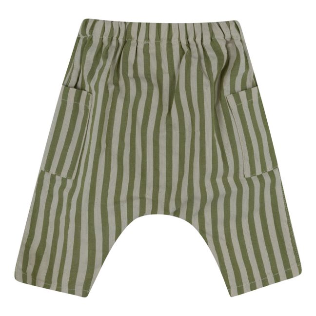Pantalones cortos a rayas | Verde oliva