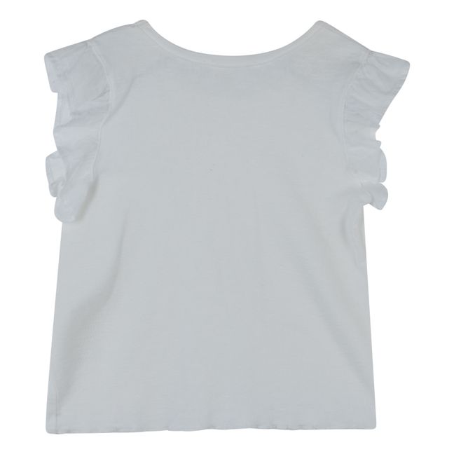 Talita Rüschenärmel T-Shirt | Weiß