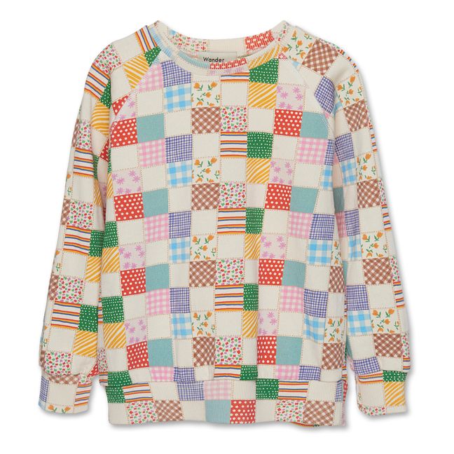 Organic cotton patchwork sweatshirt | Green