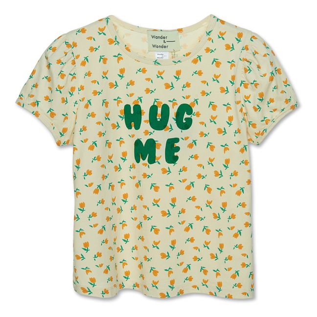 Camiseta de algodón orgánico Hug Me | Crema
