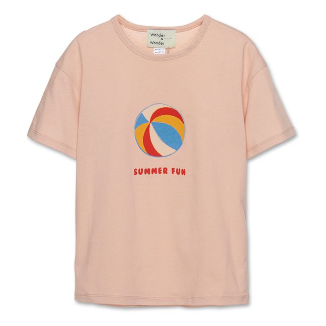Camiseta Summer Fun Algodón Ecológico | Rosa Melocotón