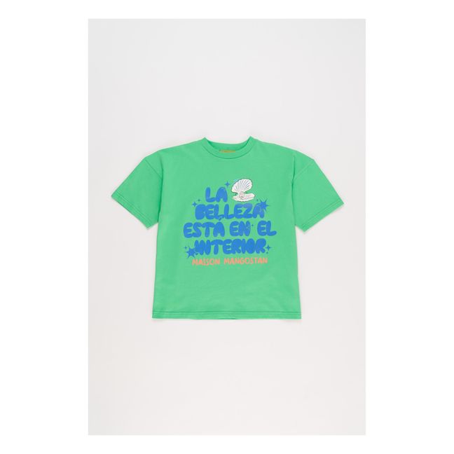 Maglietta La Belleza in cotone organico | Verde