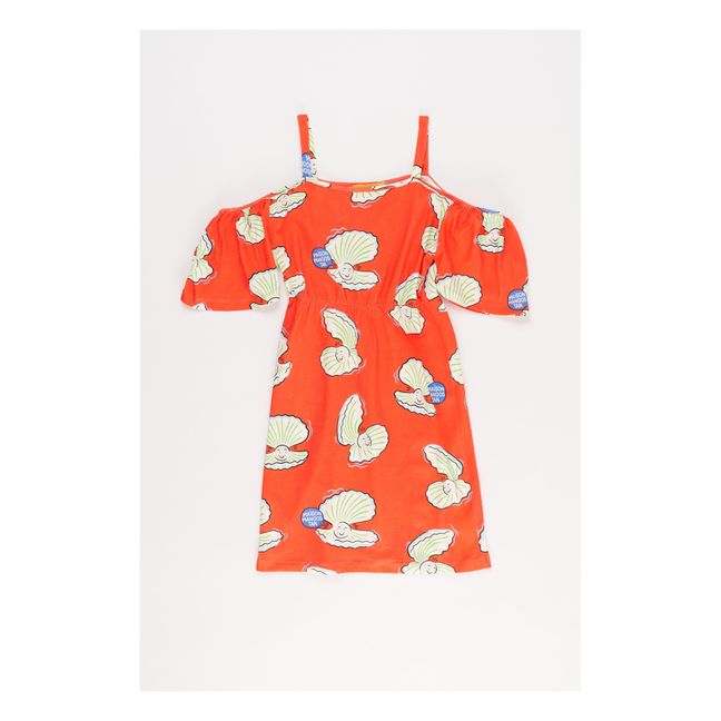 Oysters organic cotton dress | Red