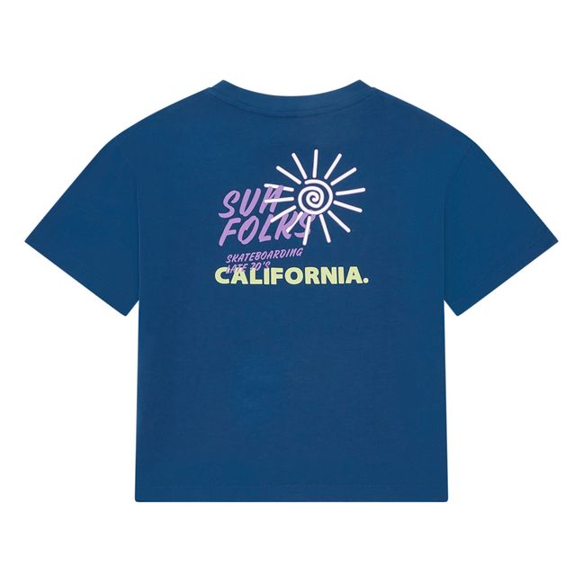 Camiseta de manga corta de algodón ecológico | Azul Noche
