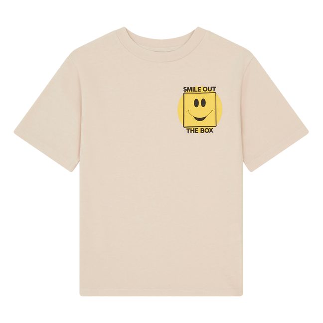 Short-sleeved organic cotton T-shirt | Beige