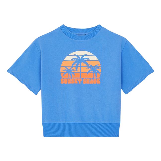 Organic cotton short-sleeve sweatshirt  | Ocean