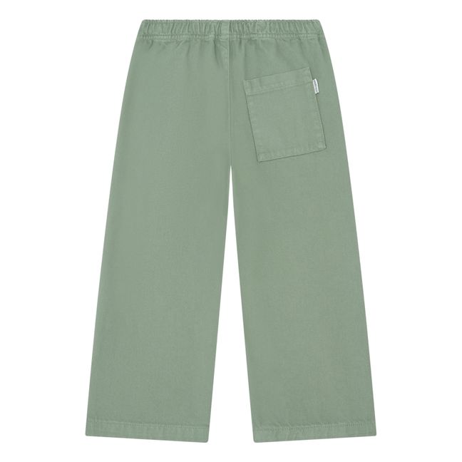 Organic Cotton Adjustable Waist Pants | Green water