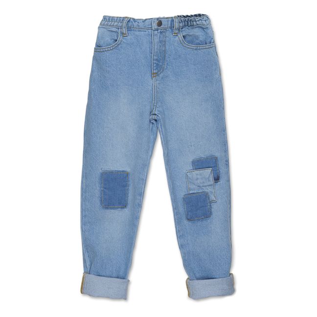 Jeans patchwork in cotone biologico | Blu