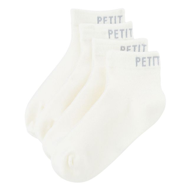 Set of 2 Low Socks | White