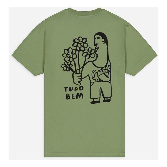 T-shirt in cotone organico Tudo Bem | Salvia