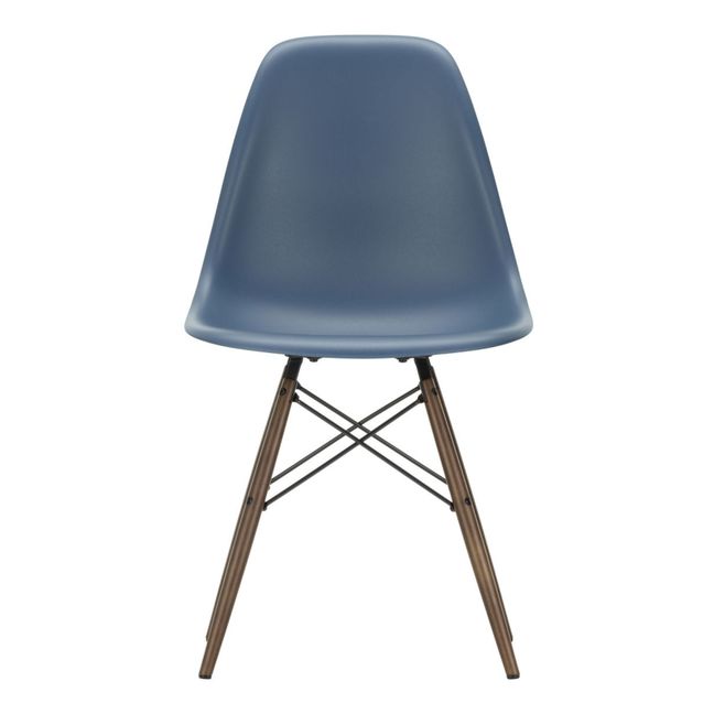 Sedia in plastica DSW - base in acero - Charles &amp; Ray Eames | Blu mare