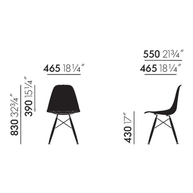 DSW plastic chair - maple base - Charles &amp; Ray Eames | Sea blue