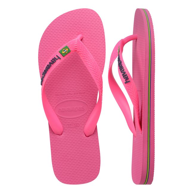 Brasil Logo Neon flip-flops | Pink